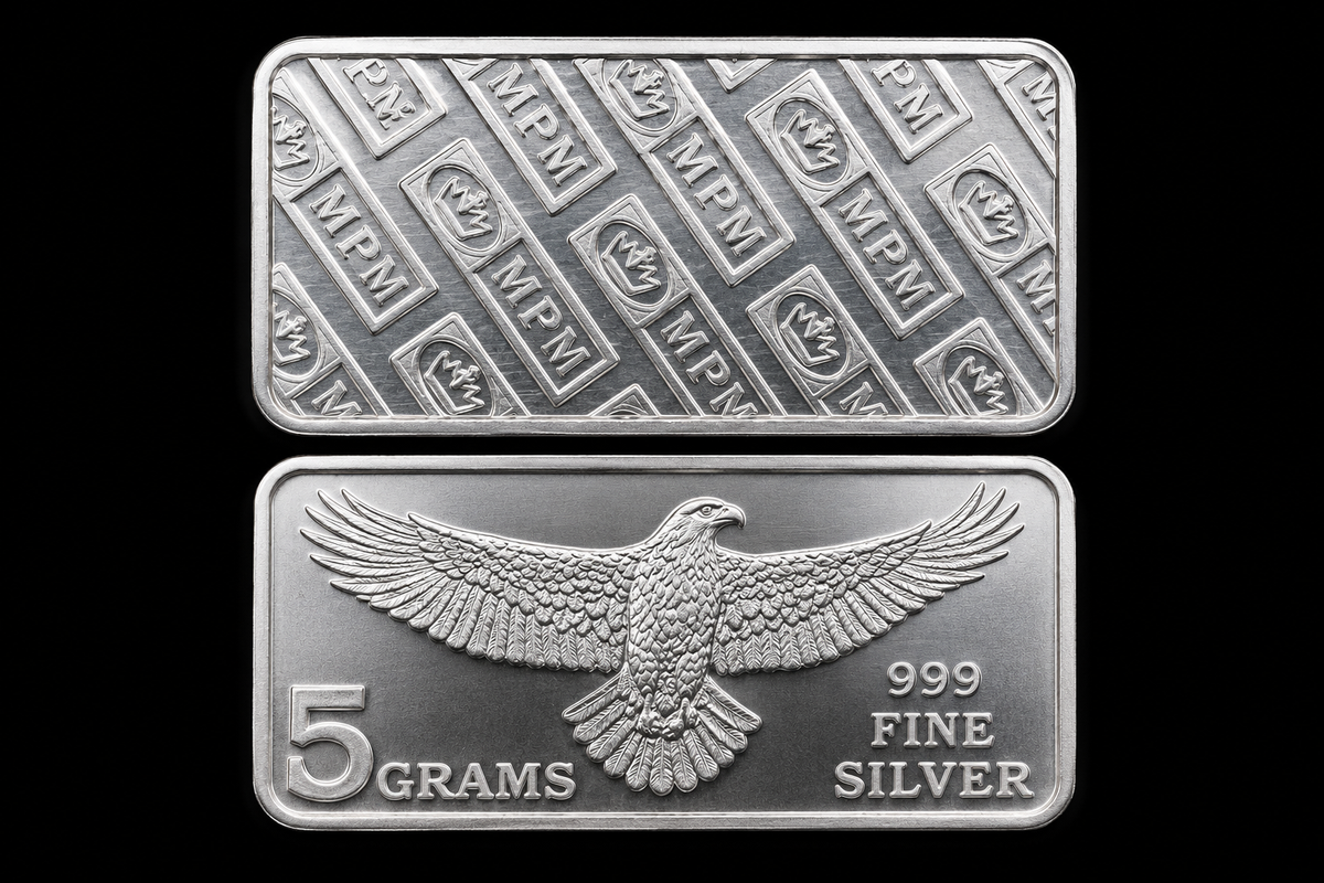 5 gram .999 Silver Eagle bar